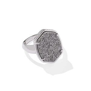 Perfect for Gift Kendra Scott GiftDaphne Silver Statement Ring in Platinum Drusy
